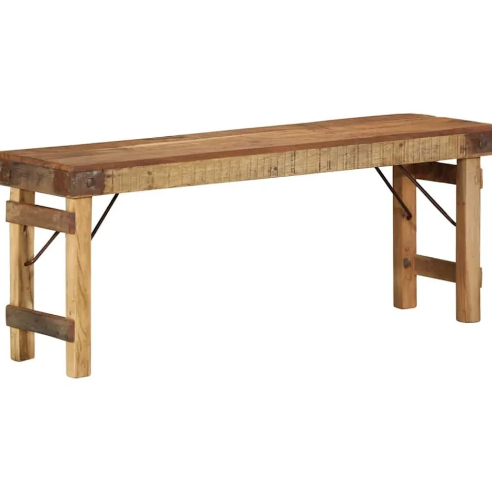 Bankjes*vidaXL Bank Naturel 110 x 35 x 46 cm Hergebruikt Oud Hout