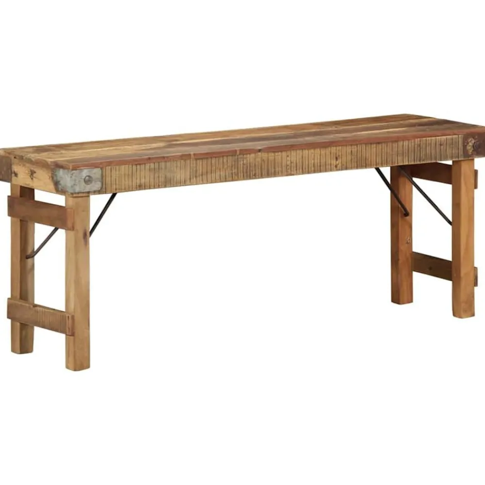 Bankjes*vidaXL Bank Naturel 110 x 35 x 46 cm Hergebruikt Oud Hout