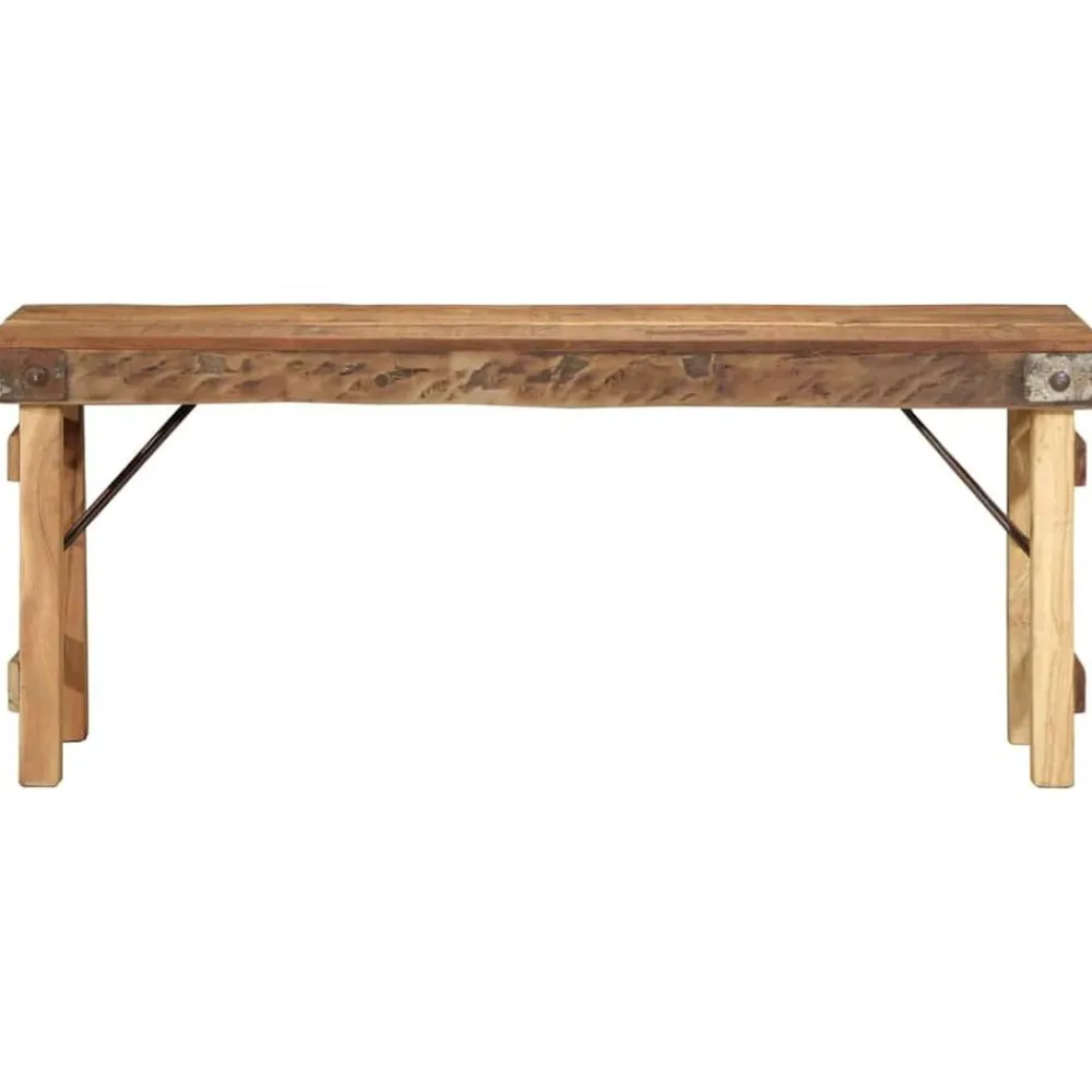 Bankjes*vidaXL Bank Naturel 110 x 35 x 46 cm Hergebruikt Oud Hout