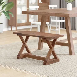 Bankjes*vidaXL Bank Naturel 85 x 35 x 46 cm Massief gerecycled hout