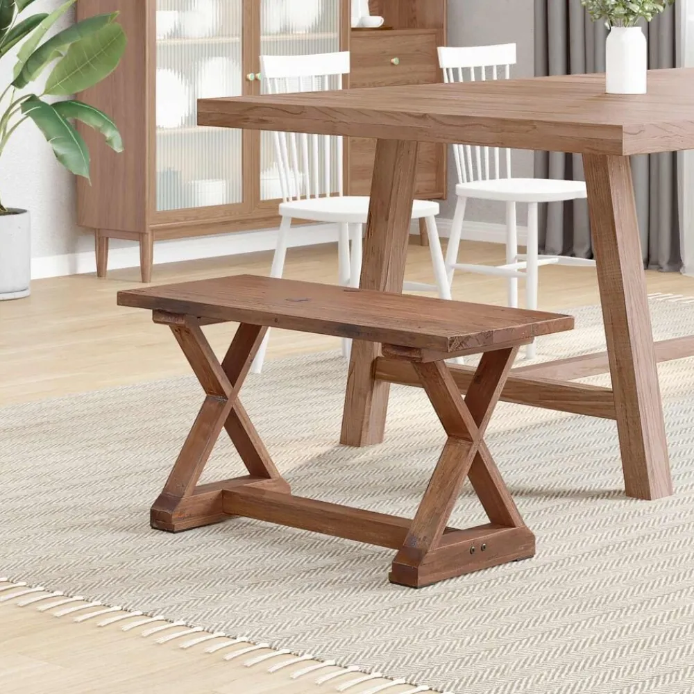 Bankjes*vidaXL Bank Naturel 85 x 35 x 46 cm Massief gerecycled hout