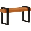 Bankje 110 cm echt geitenleer zwart en bruin>vidaXL Discount