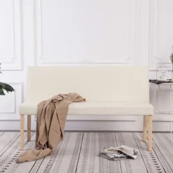 Bankjes*vidaXL Bankje 139,5 cm kunstleer crème Cr&egrave;me