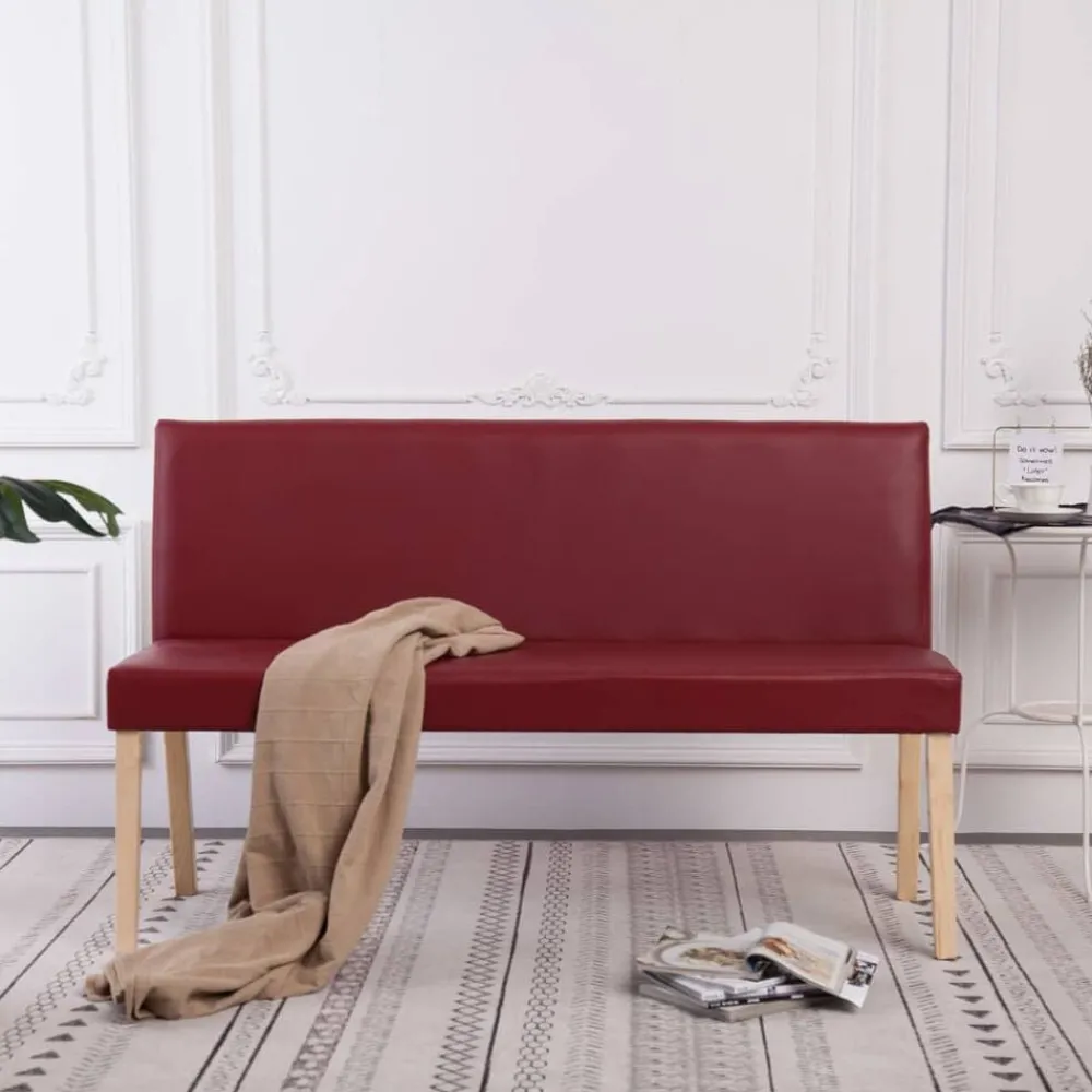 Bankje 139,5 cm kunstleer wijn>vidaXL Discount