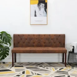 Bankje 148,5 cm kunstsuède>vidaXL Hot