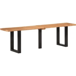 Bankje 160 cm massief acaciahout en staal>vidaXL Best