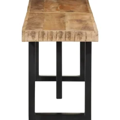 Bankjes*vidaXL Bankje 160 cm massief ruw mangohout en staal Bruin en zwart