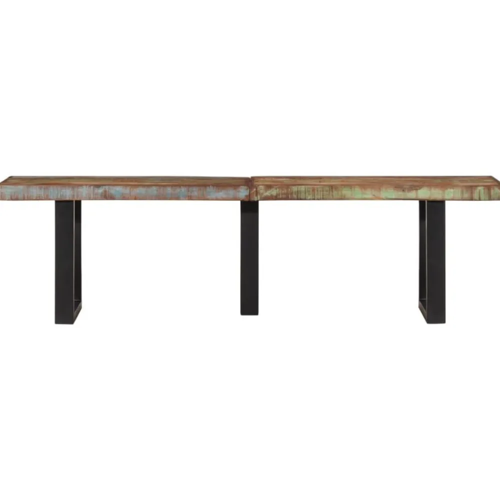 Bankje 160 cm massief gerecycled hout en staal>vidaXL Best