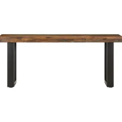 Bankjes*vidaXL Bankje 110 cm massief gerecycled hout en staal Bruin