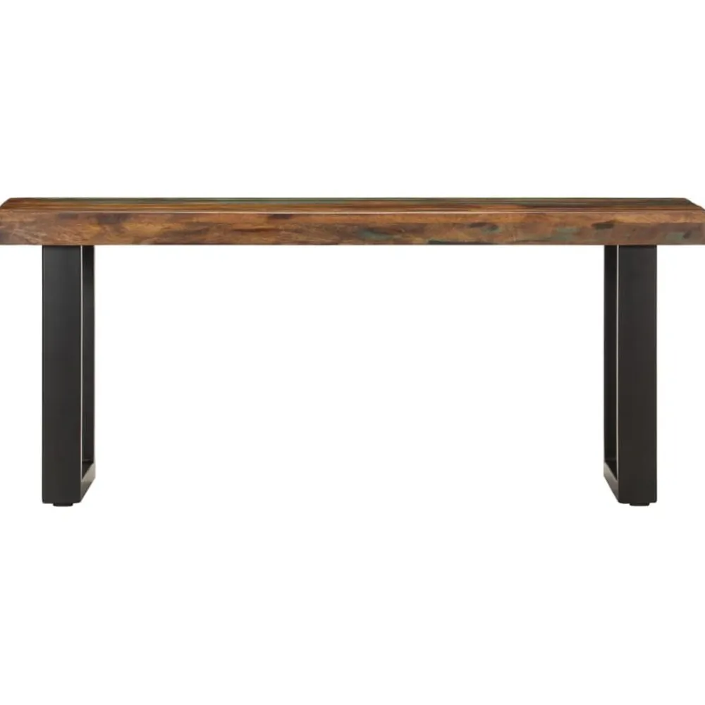 Bankjes*vidaXL Bankje 110 cm massief gerecycled hout en staal Bruin