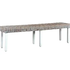 Bankje 160 cm natuurlijk kubu rattan en massief mangohout>vidaXL Hot