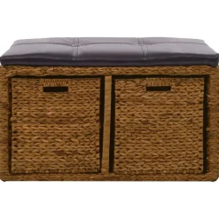 Bankje met 2 manden 71x40x42 cm zeegras><noscript><img width=