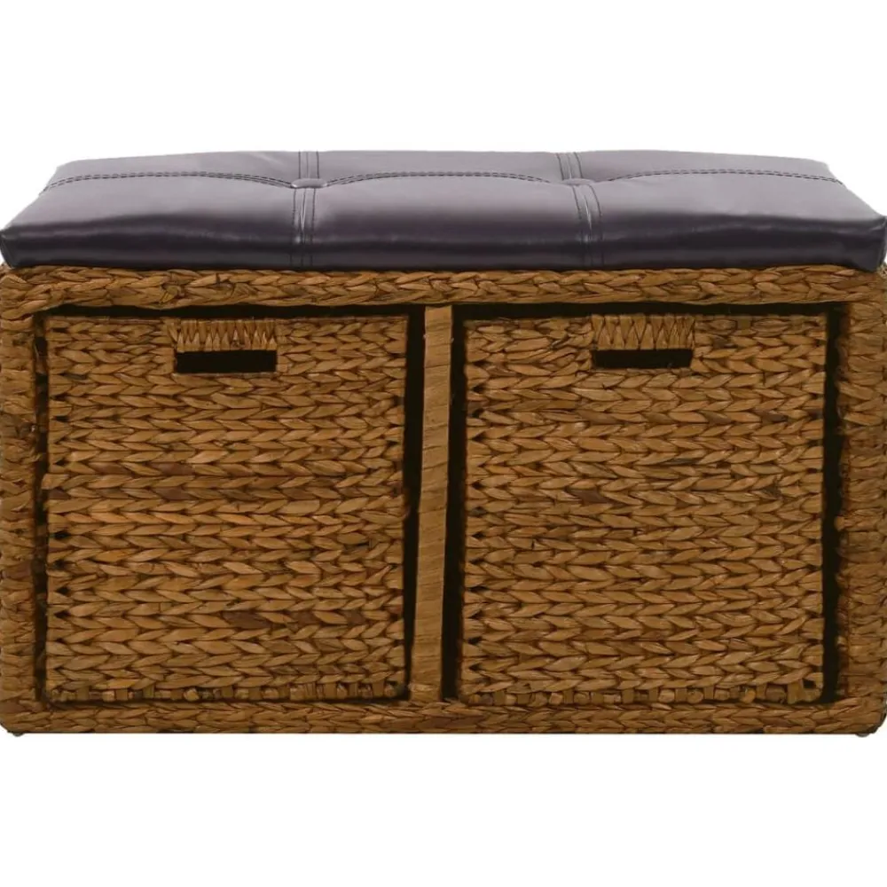 Bankje met 2 manden 71x40x42 cm zeegras>vidaXL Outlet