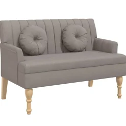 Bankjes*vidaXL Bankje met kussens 113x64,5x75,5 cm stof Taupe