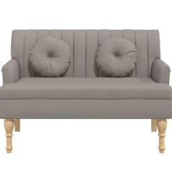 Bankjes*vidaXL Bankje met kussens 113x64,5x75,5 cm stof Taupe