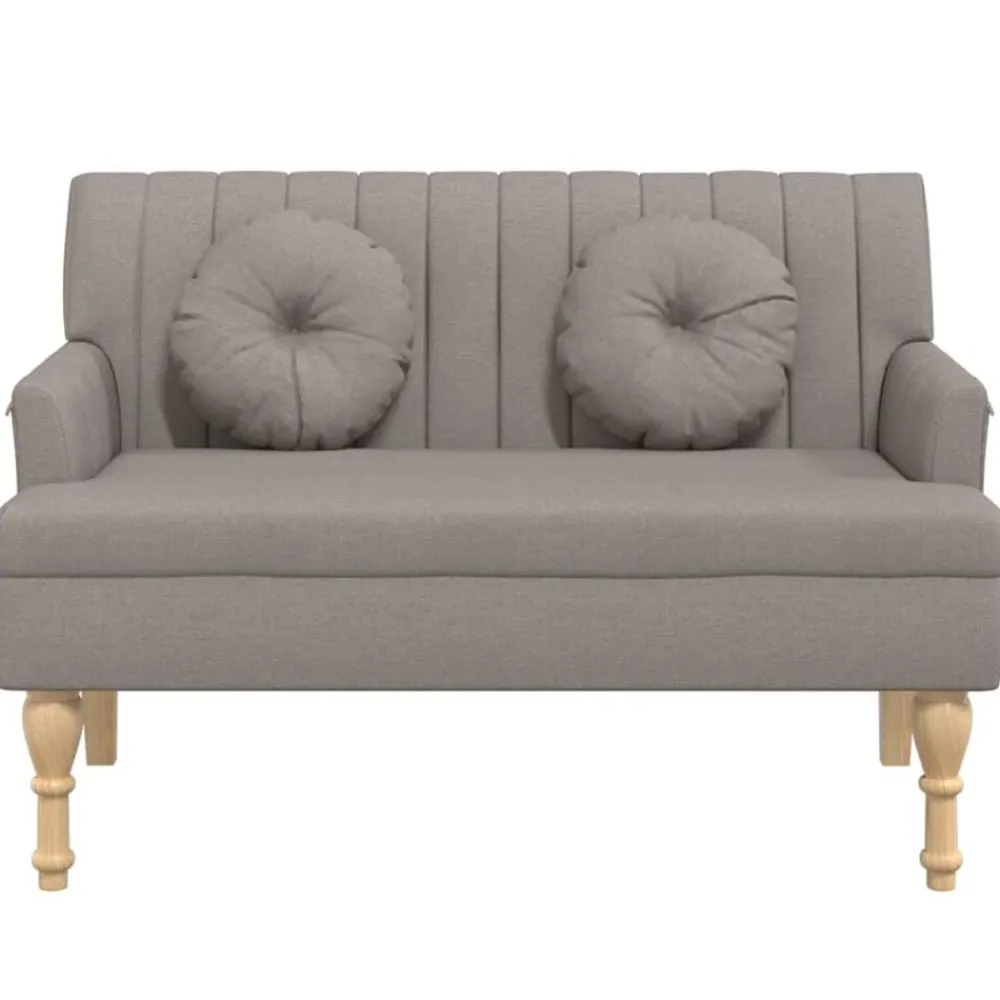 Bankjes*vidaXL Bankje met kussens 113x64,5x75,5 cm stof Taupe