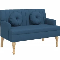 Bankjes*vidaXL Bankje met kussens 113x64,5x75,5 cm stof Blauw