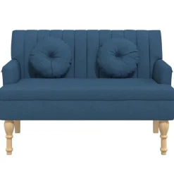 Bankjes*vidaXL Bankje met kussens 113x64,5x75,5 cm stof Blauw