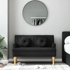 Bankje met kussens 113x64,5x75,5 cm stof><noscript><img width=