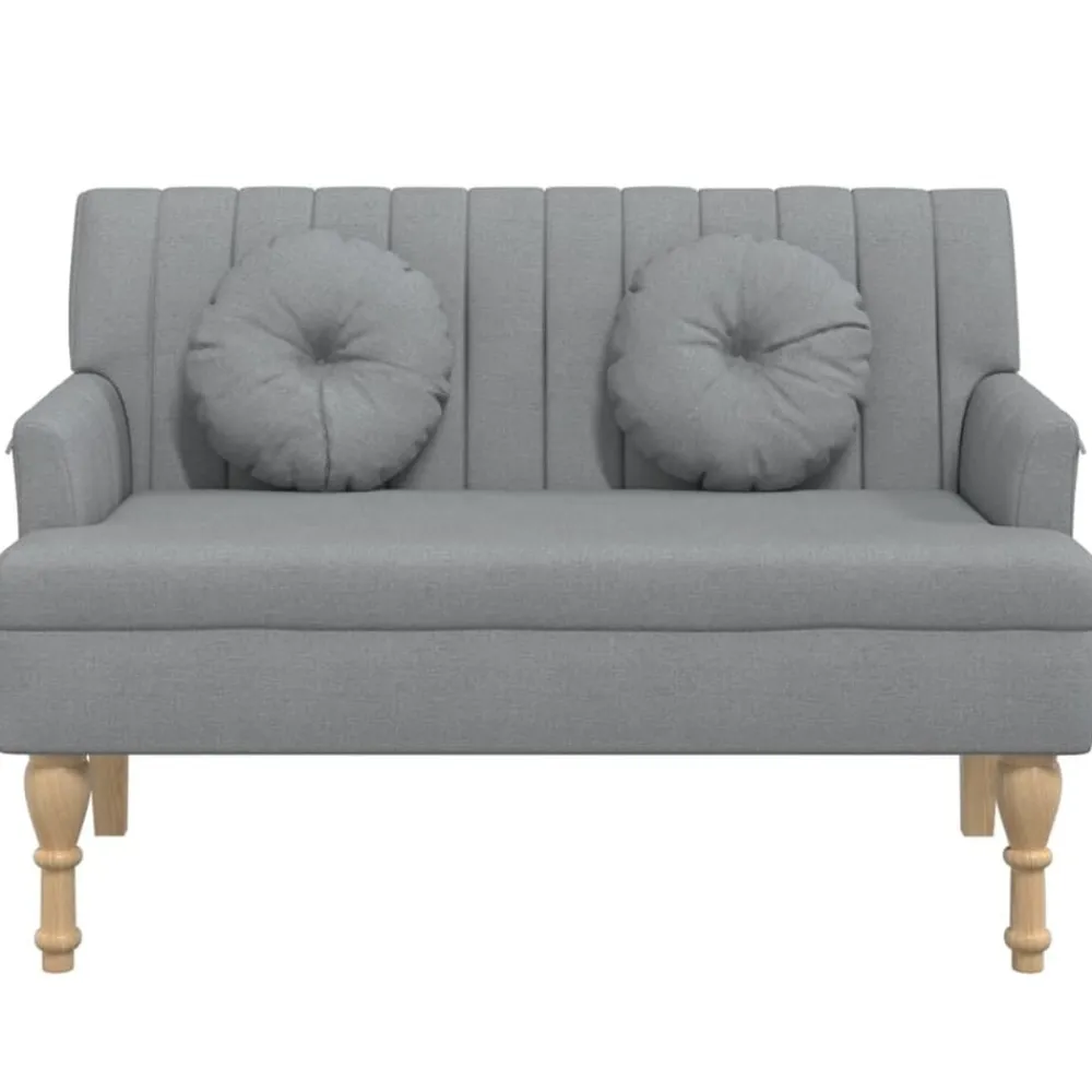 Bankjes*vidaXL Bankje met kussens 113x64,5x75,5 cm stof Lichtgrijs