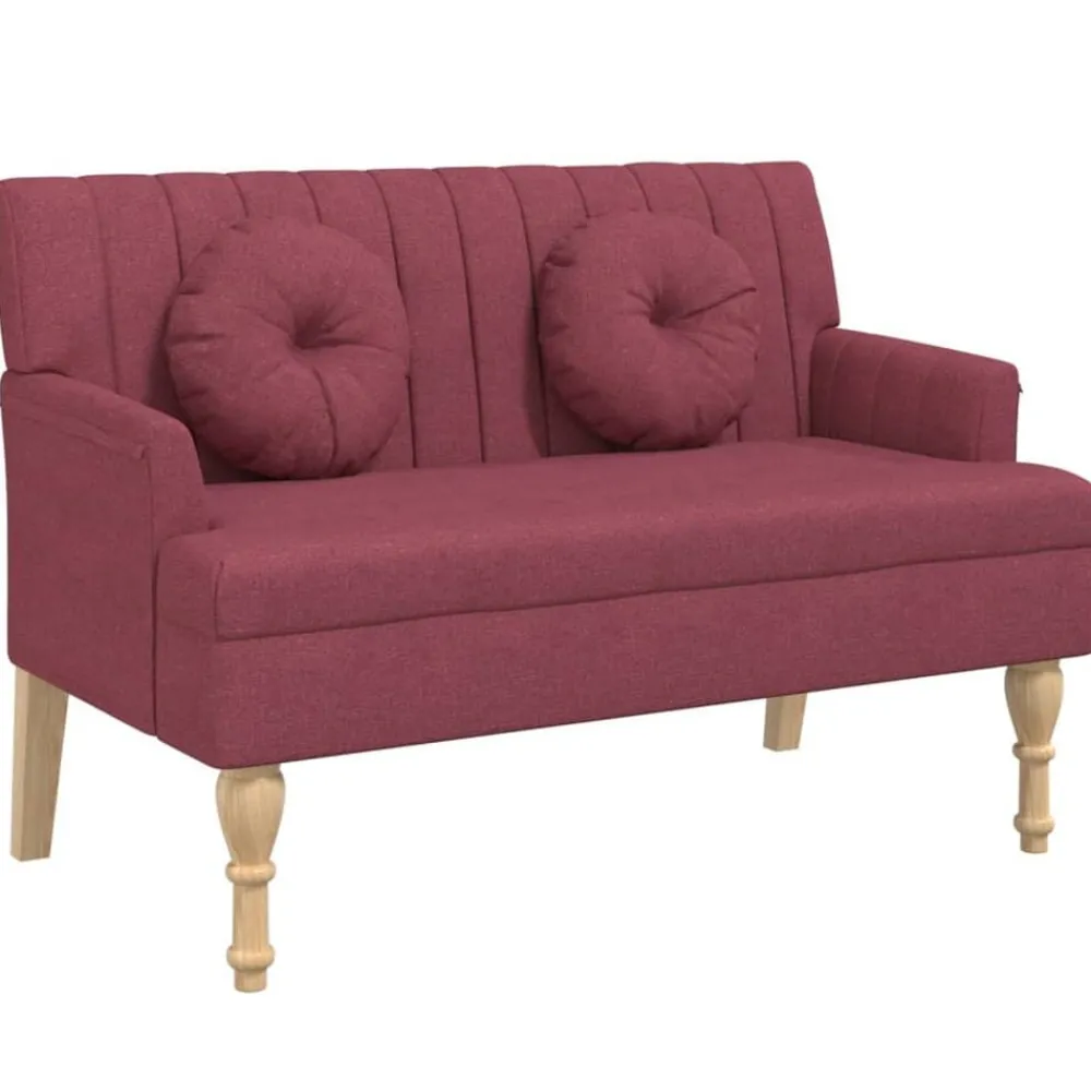 Bankje met kussens 113x64,5x75,5 cm stof>vidaXL New
