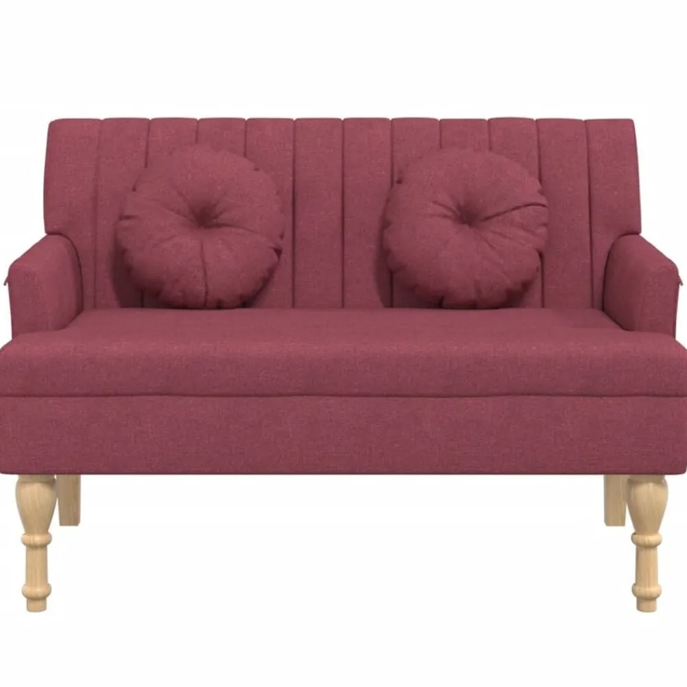 Bankje met kussens 113x64,5x75,5 cm stof>vidaXL New