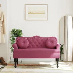 Bankje met kussens 120,5x65x75 cm fluweel>vidaXL Discount