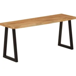 Bankjes*vidaXL Bankje met natuurlijke rand 105 cm massief acaciahout Zwart