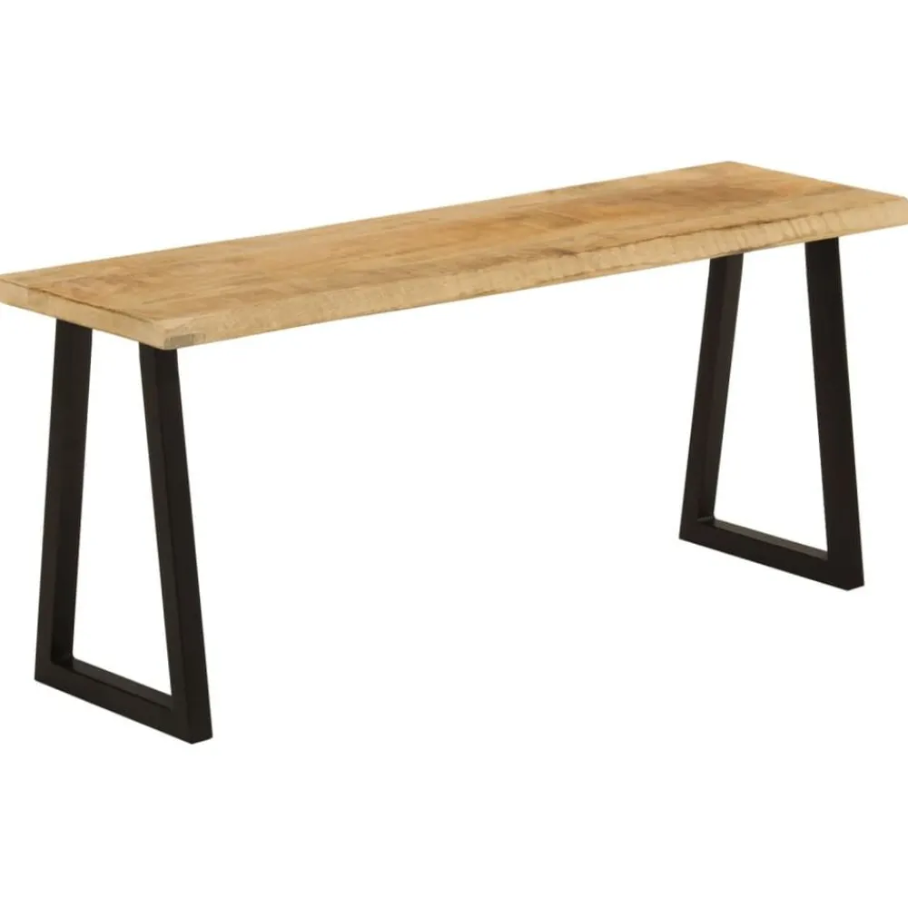 Bankje met natuurlijke rand 105 cm massief mangohout>vidaXL