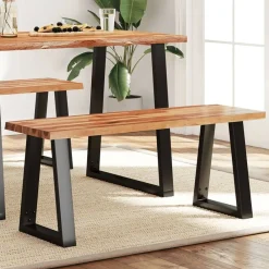 Bankjes*vidaXL Bankje met natuurlijke rand 110 cm massief acaciahout