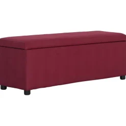 Bankjes*vidaXL Bankje met opbergvak 116 cm polyester Wijnrood