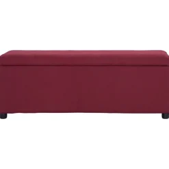 Bankjes*vidaXL Bankje met opbergvak 116 cm polyester Wijnrood