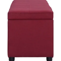 Bankjes*vidaXL Bankje met opbergvak 116 cm polyester Wijnrood