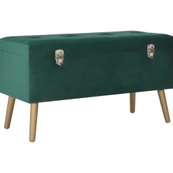 Bankjes*vidaXL Bankje met opbergvak 80 cm fluweel Groen