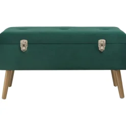 Bankjes*vidaXL Bankje met opbergvak 80 cm fluweel Groen