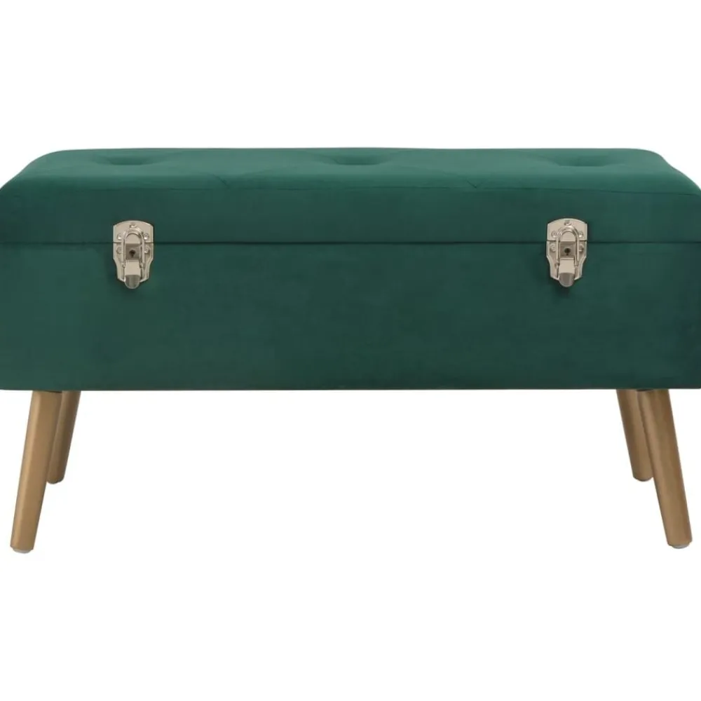 Bankjes*vidaXL Bankje met opbergvak 80 cm fluweel Groen