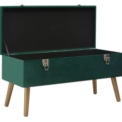 Bankjes*vidaXL Bankje met opbergvak 80 cm fluweel Groen