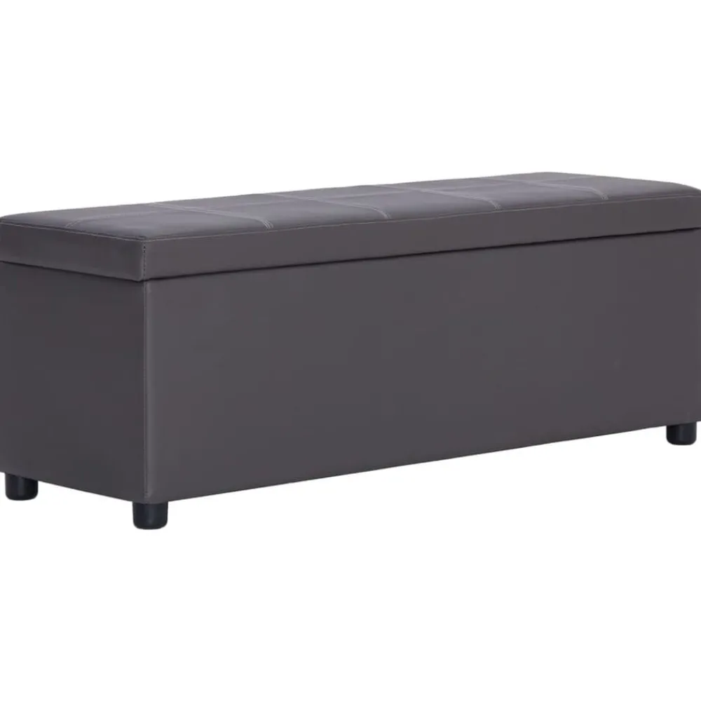 Bankjes*vidaXL Bankje met opbergvak 116 cm kunstleer Grijs