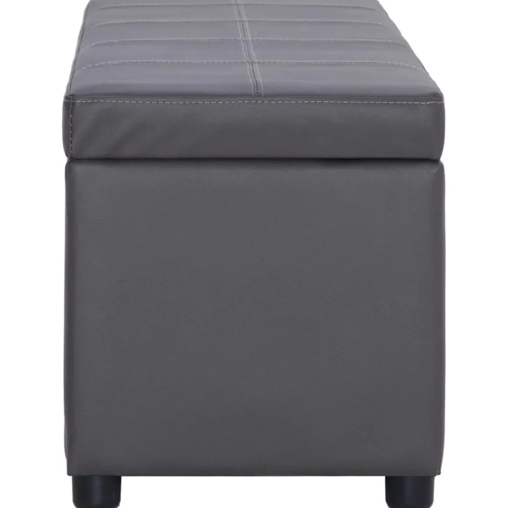 Bankjes*vidaXL Bankje met opbergvak 116 cm kunstleer Grijs