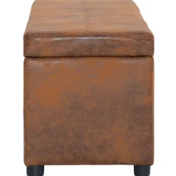 Bankje met opbergvak 116 cm kunstsuède><noscript><img width=