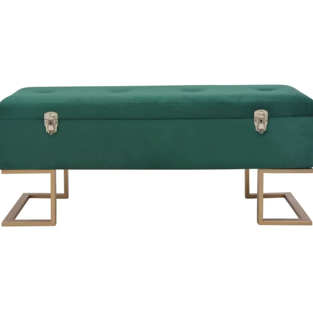 Bankjes*vidaXL Bankje met opbergvak 105 cm fluweel Groen