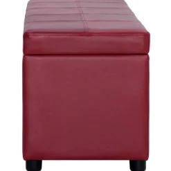 Bankje met opbergvak 116 cm kunstleer><noscript><img width=