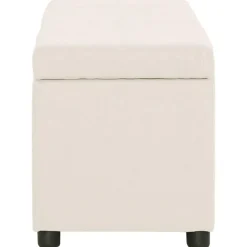 Bankje met opbergvak 116 cm polyester crème><noscript><img width=