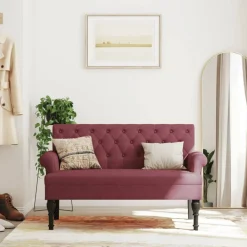 Bankje met rugleuning 120x62x75,5 cm stof>vidaXL Clearance