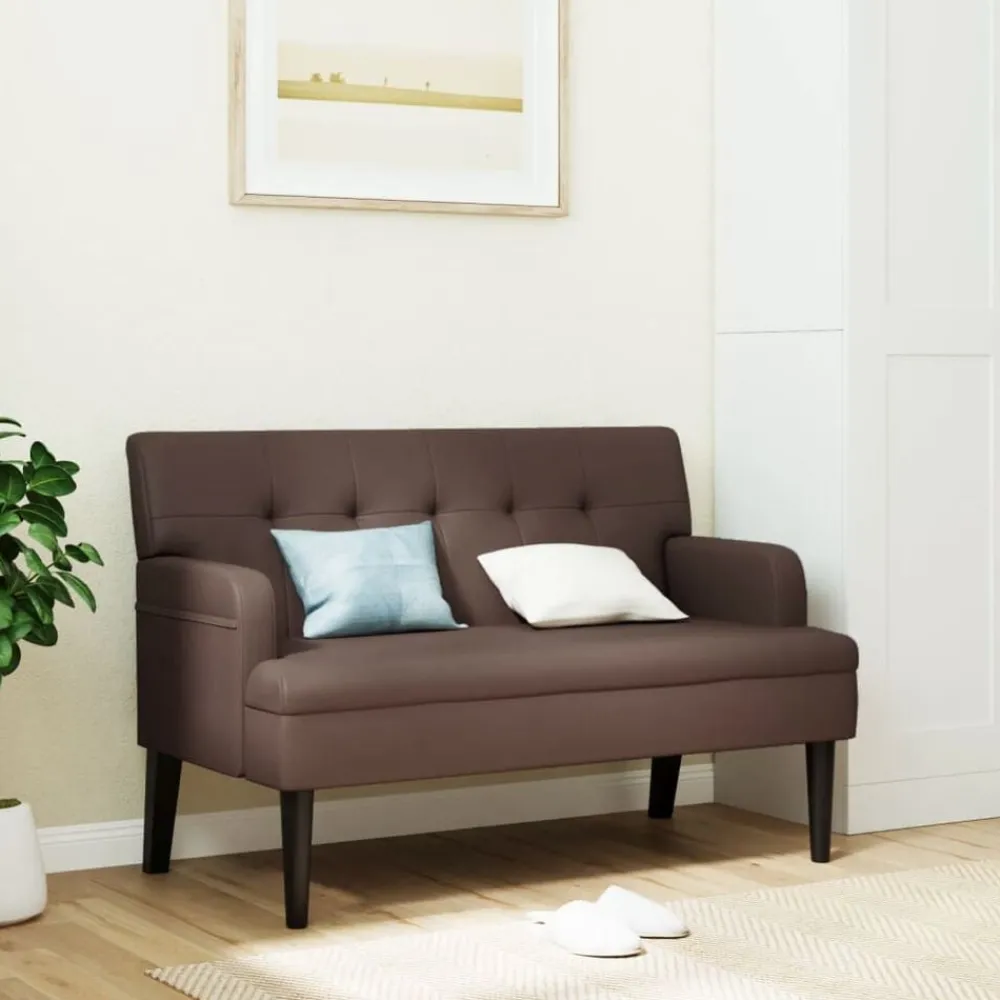 Bankje met rugleuning 112x65,5x75 cm kunstleer>vidaXL New