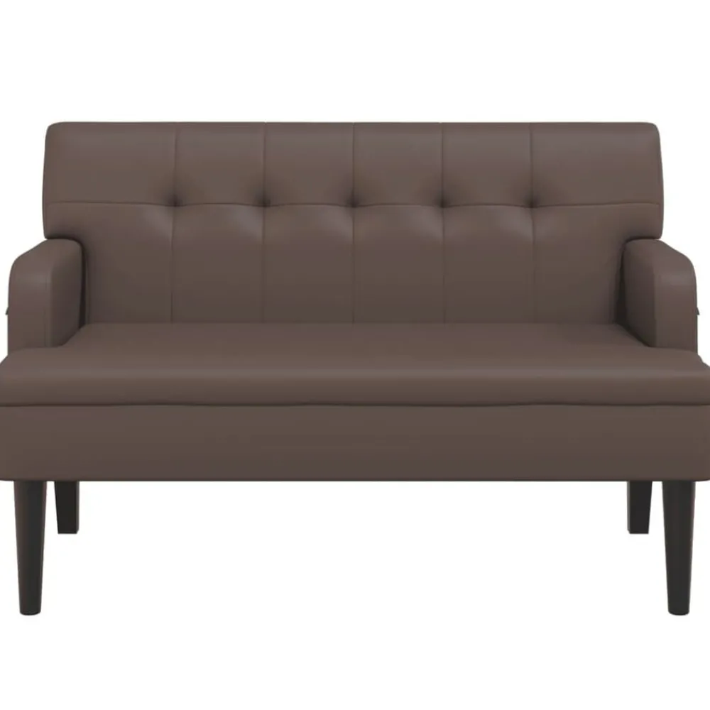 Bankje met rugleuning 112x65,5x75 cm kunstleer>vidaXL New