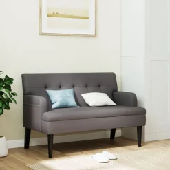 Bankje met rugleuning 112x65,5x75 cm kunstleer>vidaXL New