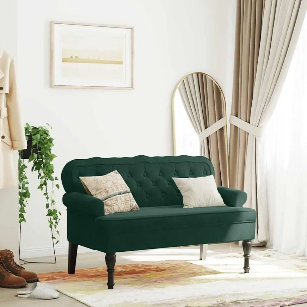 Bankje met rugleuning 119,5x64,5x75 cm fluweel>vidaXL Clearance