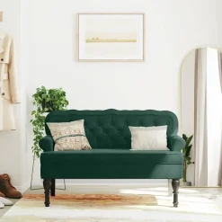 Bankje met rugleuning 119,5x64,5x75 cm fluweel><noscript><img width=