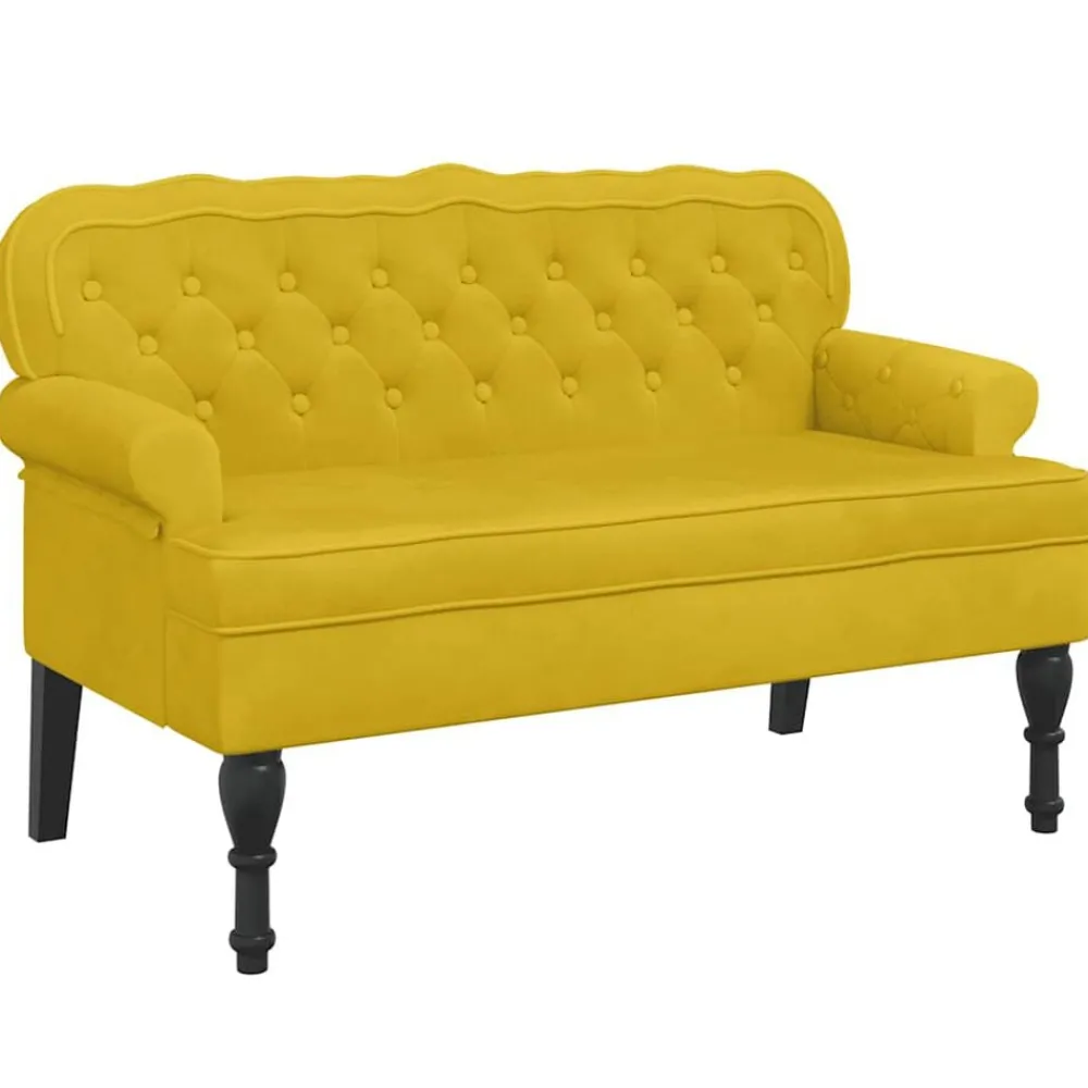 Bankje met rugleuning 119,5x64,5x75 cm fluweel>vidaXL Sale